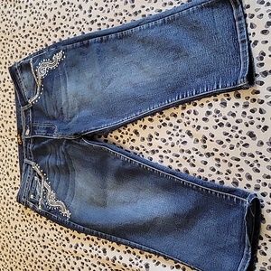 Dkin studded cropped jeans